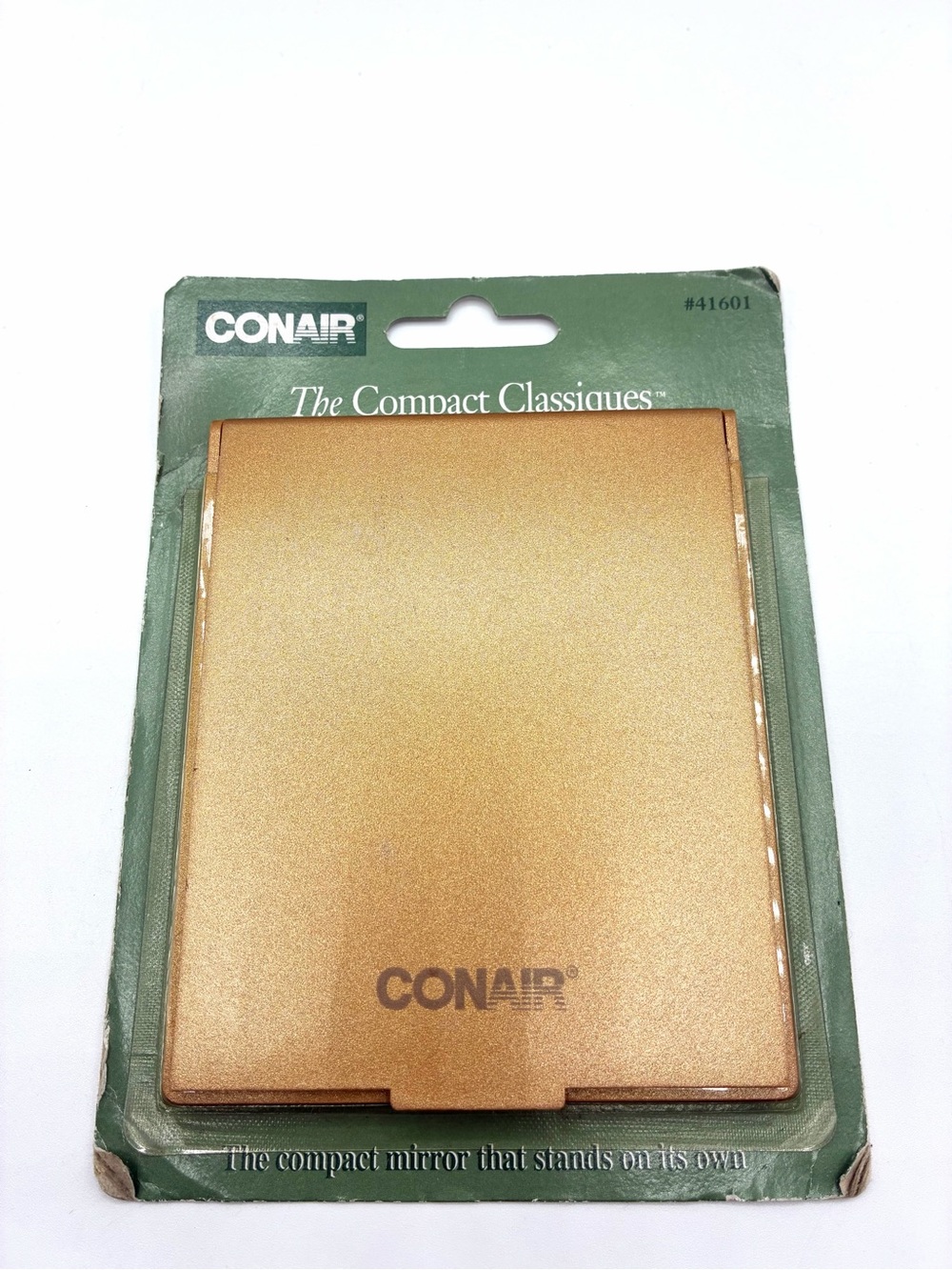 Vintage Conair Compact Classics Gold Folding Travel Makeup Mirror NOS Korea